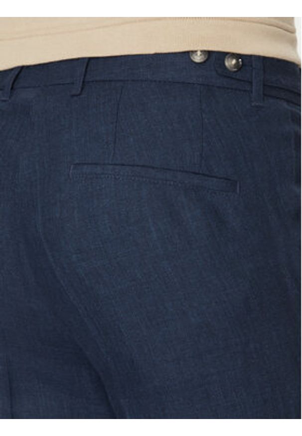 BOSS Spodnie materiałowe C-Genius 50540518 Granatowy Slim Fit. Kolor: niebieski. Materiał: len