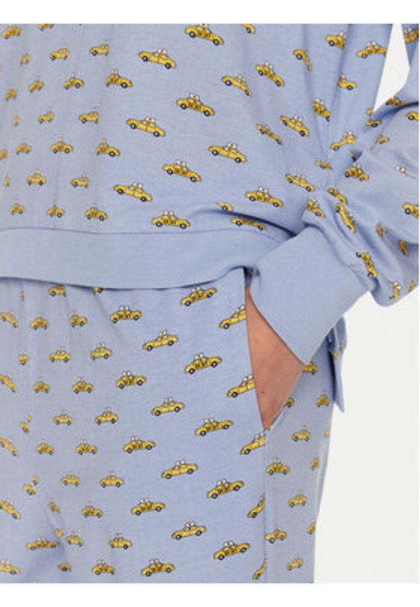 DKNY Piżama YI80030 Błękitny Relaxed Fit. Kolor: niebieski. Materiał: bawełna