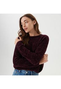 Sinsay - Sweter z miękkiej dzianiny - Bordowy. Kolor: czerwony. Materiał: dzianina #1