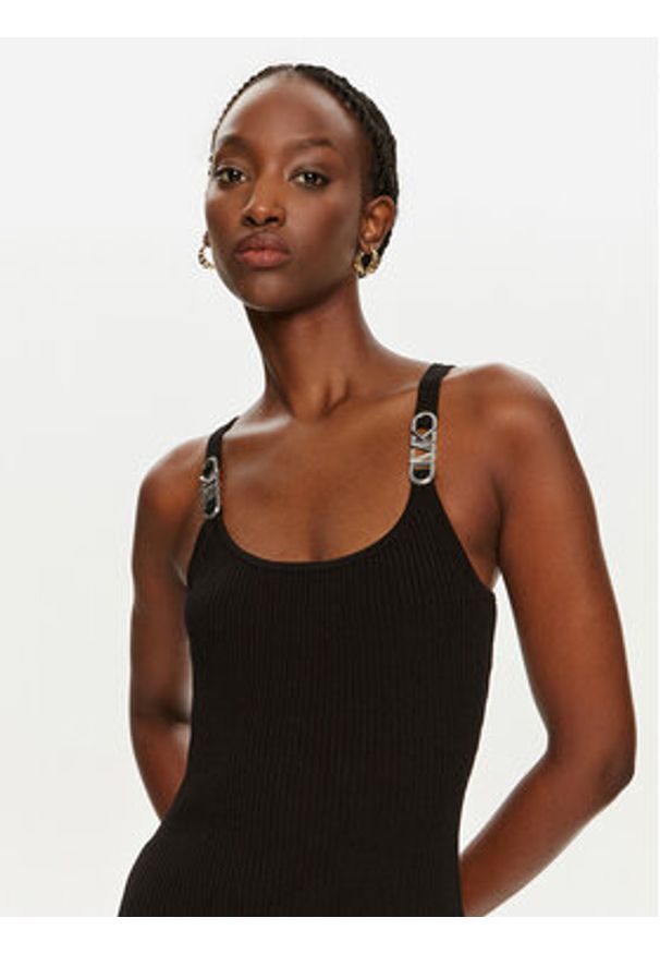 MICHAEL Michael Kors Sukienka dzianinowa MT482IL33D Czarny Slim Fit. Kolor: czarny. Materiał: wiskoza