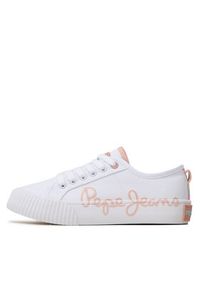 Pepe Jeans Sneakersy Ottis Log G PGS30577 Biały. Kolor: biały. Materiał: materiał #2