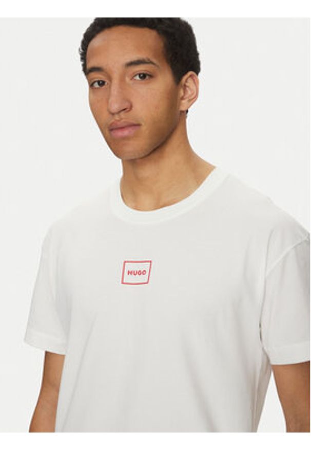 Hugo - HUGO T-Shirt Laze 50525236 Beżowy Relaxed Fit. Kolor: beżowy. Materiał: bawełna