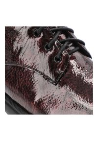 Bordowe Botki S.Barski Wygodne Buty Damskie. Okazja: na co dzień. Zapięcie: sznurówki. Kolor: czerwony. Materiał: lakier, skóra. Sezon: zima, jesień. Styl: casual, klasyczny #3