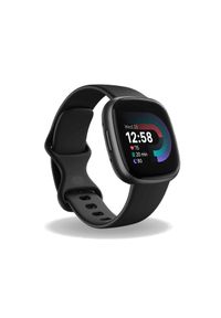 Zegarek sportowy Fitbit by Google Versa 4 czarno-grafitowy. Rodzaj zegarka: smartwatch. Kolor: czarny, szary, wielokolorowy. Styl: sportowy