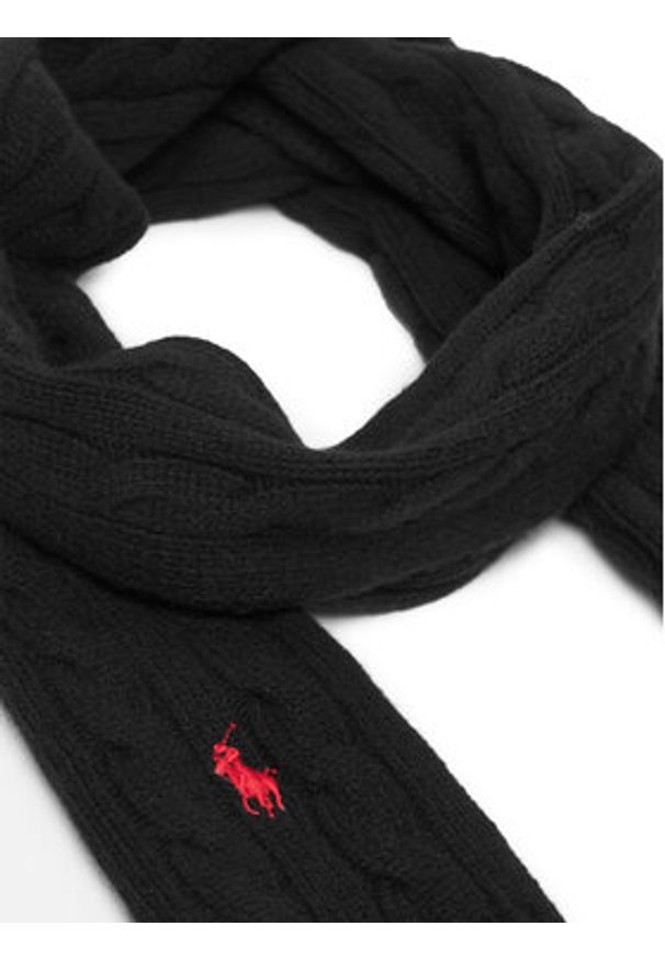 Polo Ralph Lauren Szalik 449959345001 Czarny. Kolor: czarny. Materiał: wełna