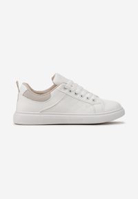 Renee - Biało-Beżowe Sznurowane Sneakersy Vilimea. Kolor: biały