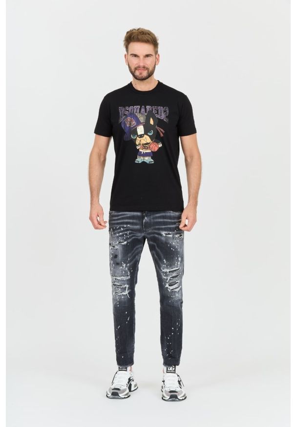 DSQUARED2 Czarny t-shirt Cool Fit Tee. Kolor: czarny