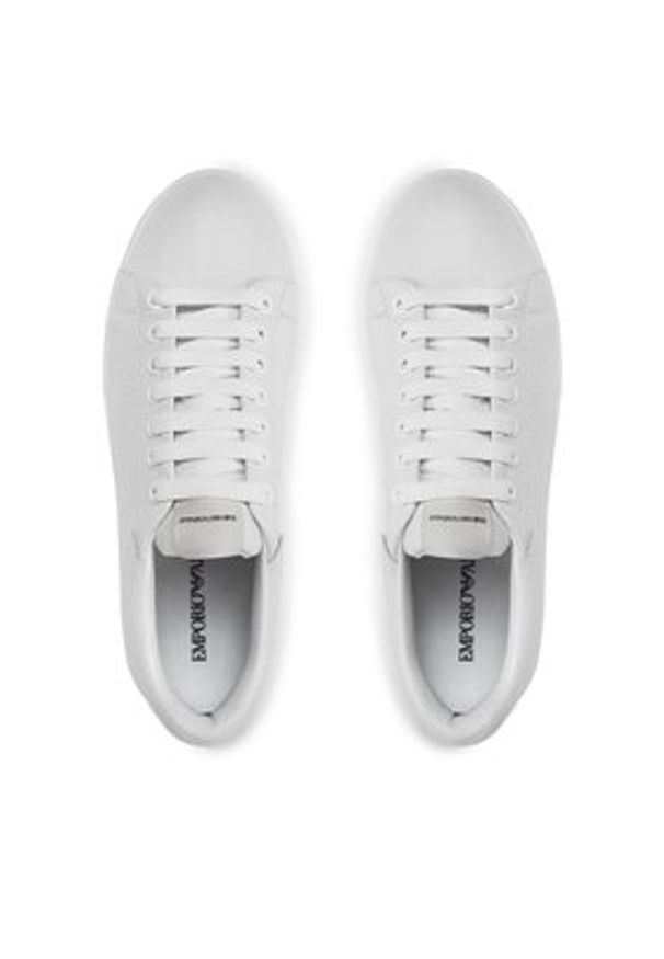 Emporio Armani Sneakersy X3X024 XF768 00001 Biały. Kolor: biały. Materiał: skóra