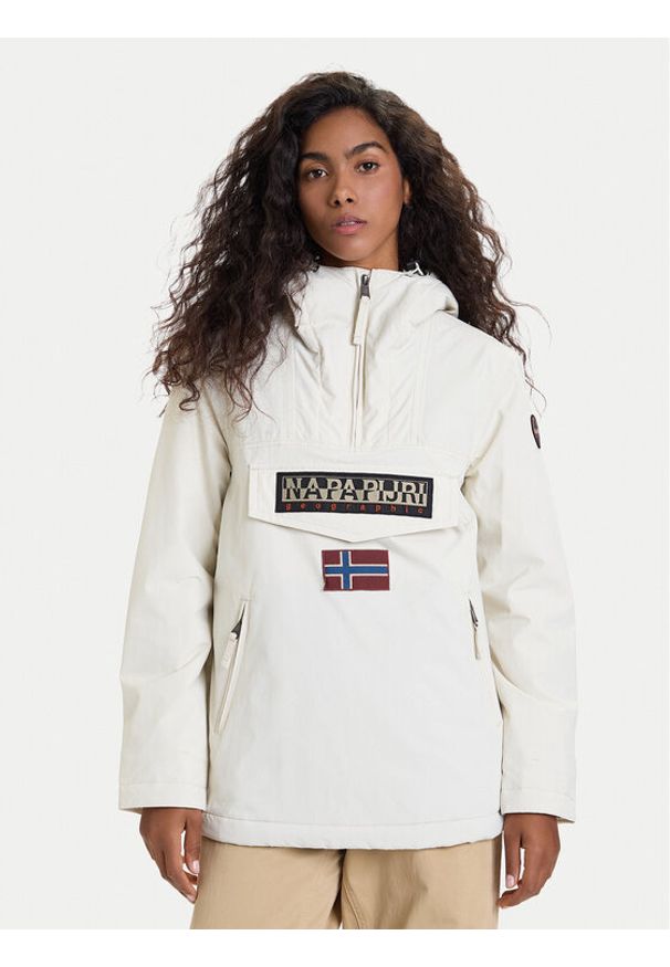 Napapijri Kurtka anorak Rainforest NP0A4GM6 Écru Regular Fit. Materiał: syntetyk