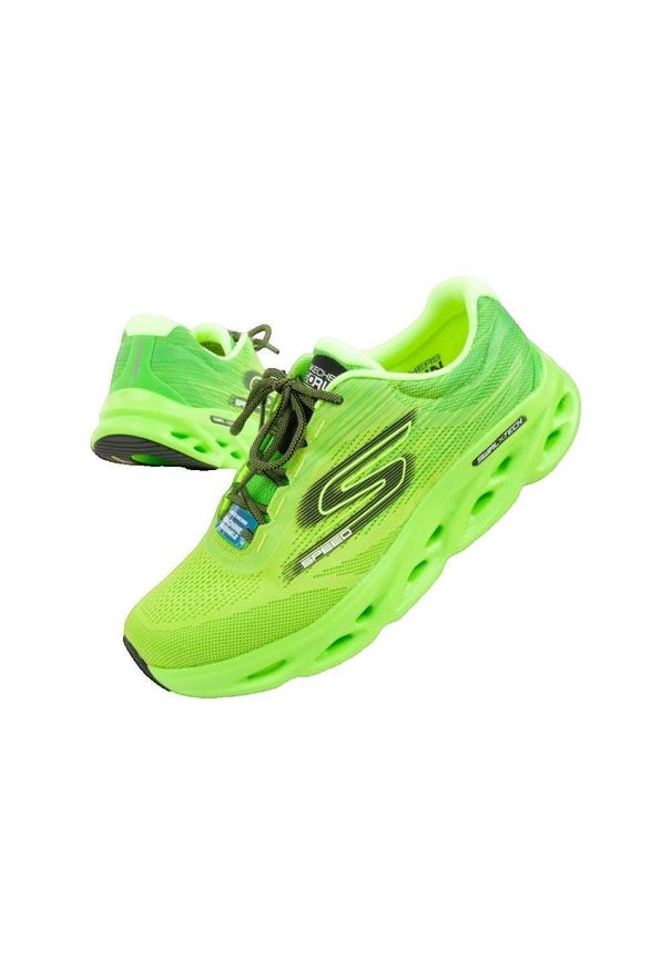 skechers - Buty do biegania Mężczyzna Skechers Go Run zielony. Kolor: zielony. Materiał: materiał, syntetyk. Szerokość cholewki: normalna. Sport: bieganie