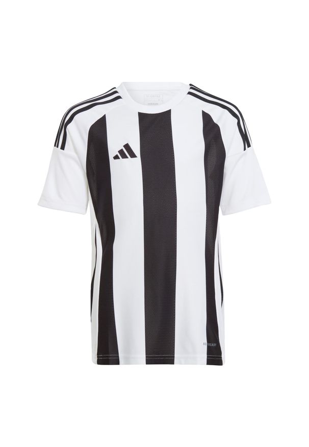 Adidas - Koszulka Striped 24 Kids. Kolor: biały, wielokolorowy, czarny. Materiał: materiał. Sport: piłka nożna