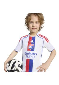 Adidas - Minizestaw piłkarski dla dzieci Olympique Lyonnais 25/26 domowy. Wzór: nadruk. Sport: piłka nożna