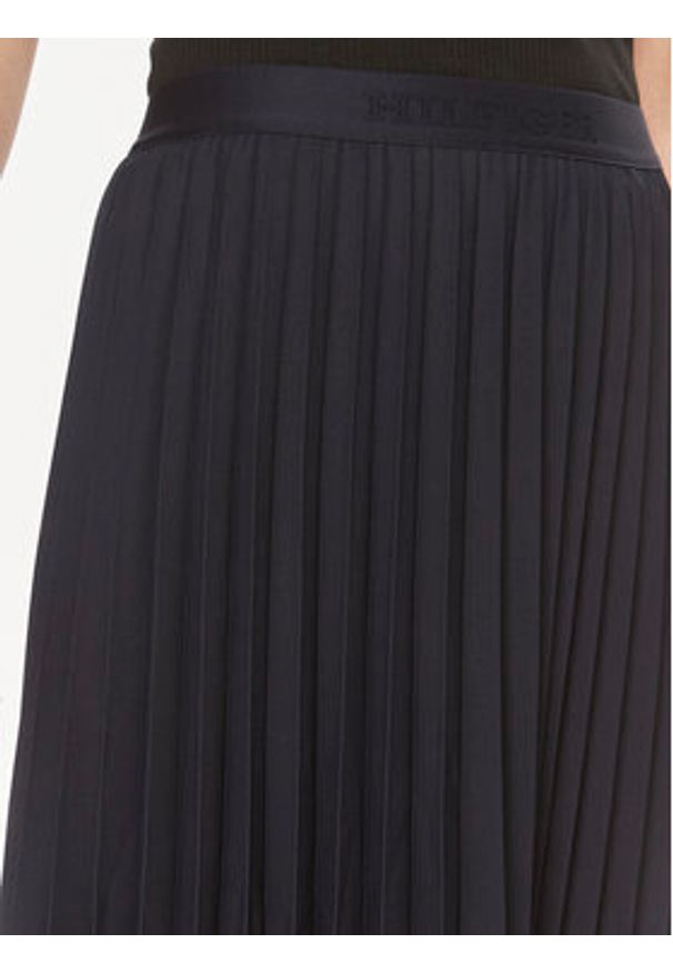 TOMMY HILFIGER - Tommy Hilfiger Spódnica plisowana Fluid WW0WW41793 Granatowy Regular Fit. Kolor: niebieski. Materiał: syntetyk