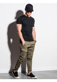 Ombre Clothing - T-shirt męski bawełniany BASIC S1370 - czarny - XXL. Kolor: czarny. Materiał: bawełna. Styl: klasyczny