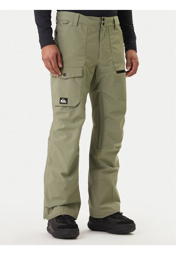 Quiksilver Spodnie snowboardowe Utility EQYTP03220 Zielony Modern Fit. Kolor: zielony. Materiał: syntetyk. Sport: snowboard