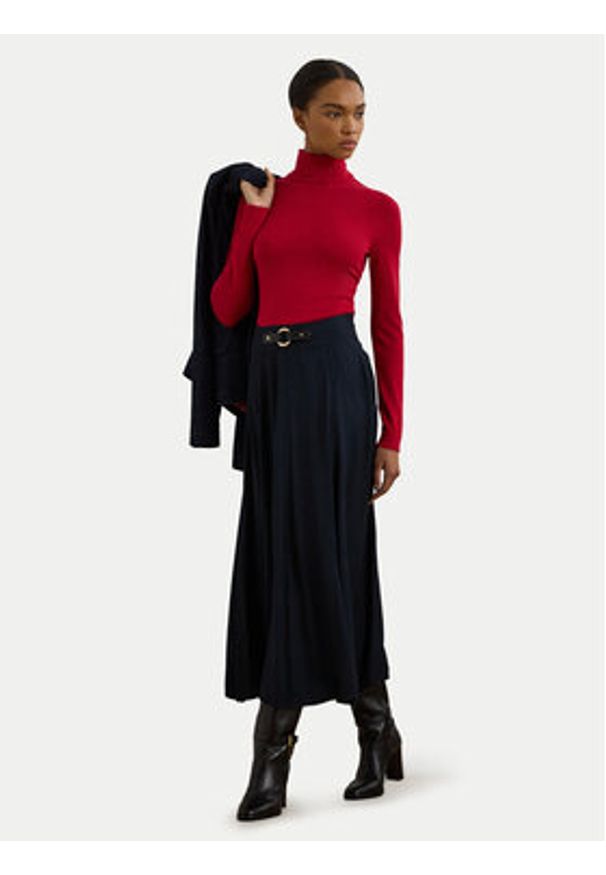 Lauren Ralph Lauren - LAUREN RALPH LAUREN Spódnica maxi 200962242001 Granatowy Regular Fit. Kolor: niebieski. Materiał: syntetyk