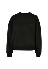 BUILD YOUR BRAND - Bluza Damska Dekolt W Szpic Oversized. Kolor: czarny