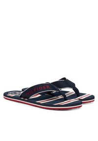 TOMMY HILFIGER - Tommy Hilfiger Japonki Stripes Beach Sandal FM0FM06003 Granatowy. Kolor: niebieski. Materiał: materiał #3