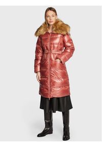 TwinSet - TWINSET Płaszcz zimowy 222TT2211 Różowy Regular Fit. Kolor: różowy. Materiał: syntetyk. Sezon: zima
