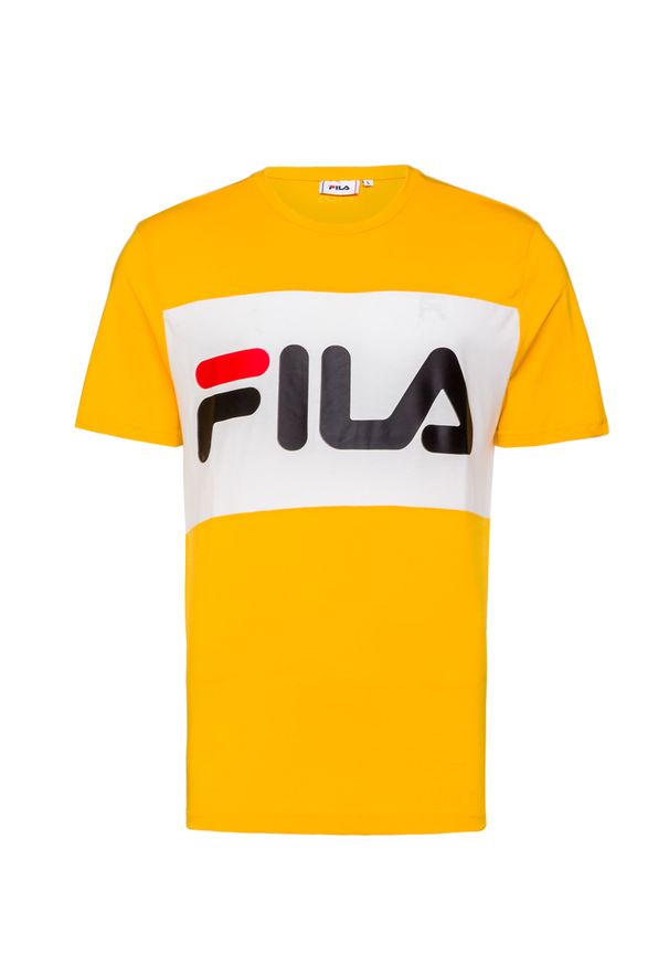 Fila - T-shirt FILA DAY. Kolor: żółty. Materiał: bawełna, dzianina. Wzór: nadruk