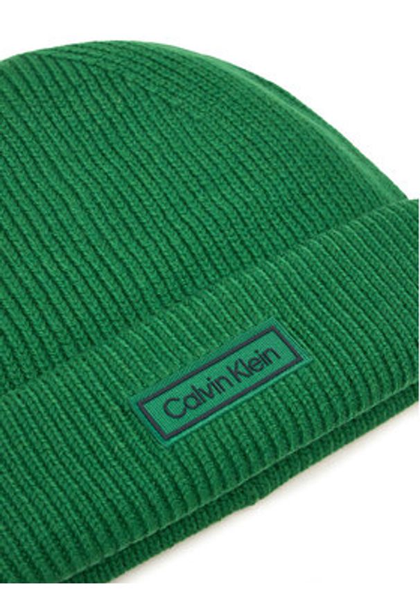 Calvin Klein Czapka LV04D8058G Zielony. Kolor: zielony. Materiał: wełna, materiał
