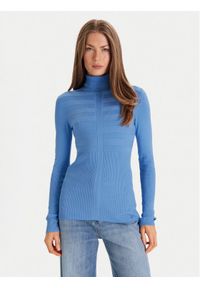 Morgan Golf 132-MENTOS.M Niebieski Slim Fit. Typ kołnierza: golf. Kolor: niebieski. Materiał: wiskoza #1