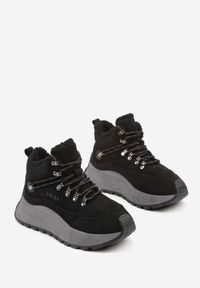 Renee - Czarne Sneakersy Śniegowce Vices na Platformie w Sportowym Stylu Nelsella. Okazja: na co dzień, na spacer. Kolor: czarny. Materiał: jeans. Szerokość cholewki: normalna. Obcas: na platformie. Sport: turystyka piesza #4