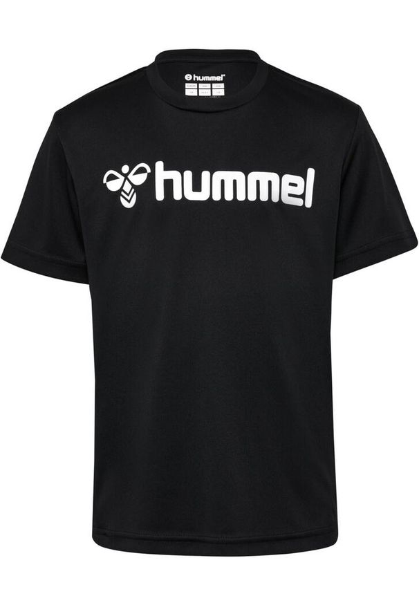 Hummel Koszulka poliestrowa sportowa Poly Logo Jersey Kids. Kolor: czarny. Materiał: jersey, poliester