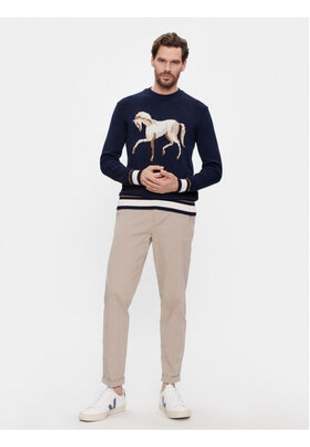 United Colors of Benetton - United Colors Of Benetton Sweter 1594K106P Granatowy Regular Fit. Kolor: niebieski. Materiał: bawełna