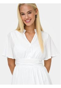 only - ONLY Sukienka codzienna Rarkel 15363615 Biały Regular Fit. Okazja: na co dzień. Kolor: biały. Materiał: bawełna. Typ sukienki: proste. Styl: casual #5