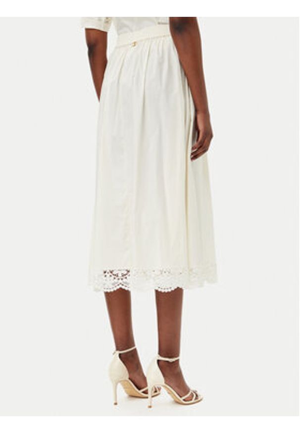 TwinSet - TWINSET Spódnica trapezowa 251TT2095 Écru Regular Fit. Materiał: bawełna