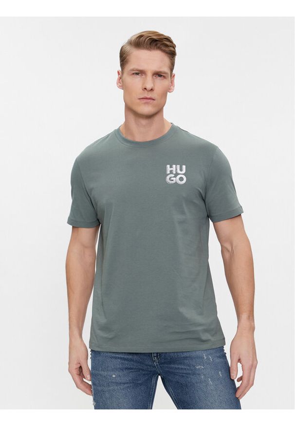 Hugo T-Shirt Detzington241 50508944 Zielony Regular Fit. Kolor: zielony. Materiał: bawełna