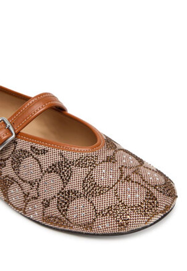 Coach Baleriny Mary Jane CBP01 Brązowy. Kolor: brązowy. Materiał: materiał