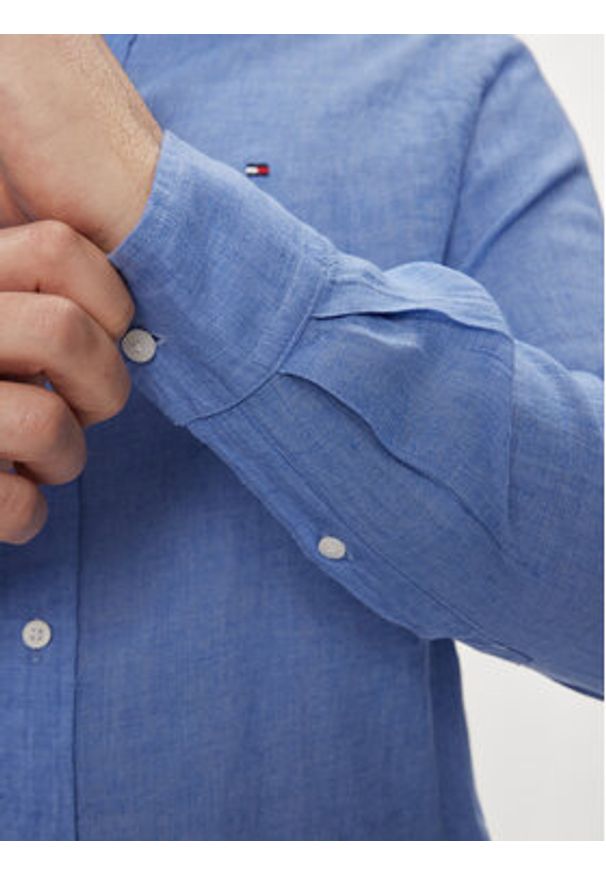 TOMMY HILFIGER - Tommy Hilfiger Koszula MW0MW34602 Niebieski Regular Fit. Kolor: niebieski. Materiał: len