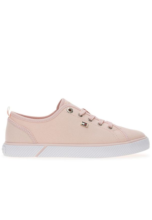 TOMMY HILFIGER - Buty Tommy Hilfiger Vulc Canvas FW0FW08063-TJQ - różowe. Okazja: na co dzień. Kolor: różowy. Materiał: guma, bawełna, tkanina, poliester. Szerokość cholewki: normalna