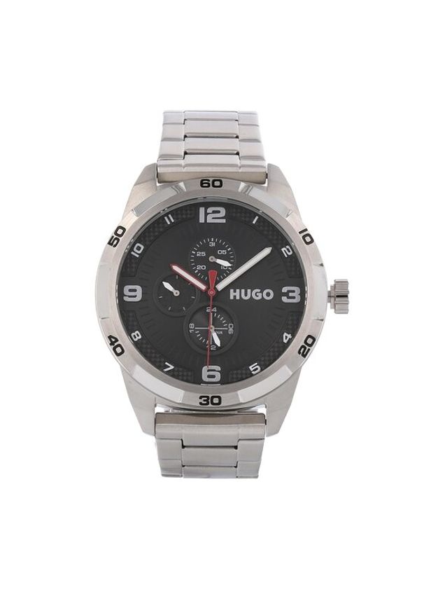 Hugo Zegarek Grip 1530276 Srebrny. Kolor: srebrny