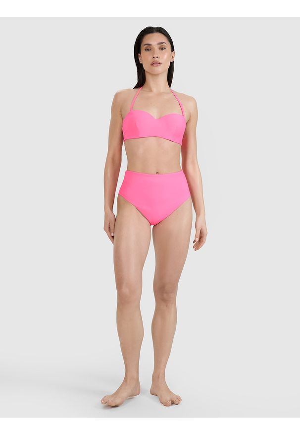 4f - 4F Dół od bikini damski - różowy XL. Stan: podwyższony. Kolor: różowy. Materiał: materiał, włókno, syntetyk, elastan