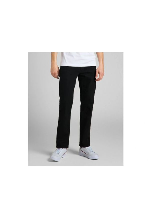 Lee - MESKIE SPODNIE LEE REGULAR STRAIGHT BLACK OVERDYE 112140861