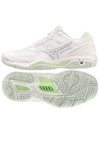 Buty do piłki ręcznej Mizuno Wave Phantom 3 W X1GB226035 białe białe. Zapięcie: sznurówki. Kolor: biały. Materiał: tkanina, syntetyk, guma. Model: Mizuno Wave. Sport: piłka ręczna #3