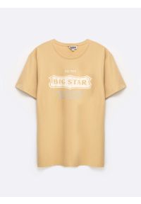 Big-Star - Koszulka męska z nadrukiem beżowa Millaner 805. Kolor: beżowy. Materiał: jeans, bawełna. Wzór: nadruk. Styl: klasyczny #4
