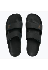 Klapki męskie Quiksilver Rivi Leather Double Adjust. Kolor: czarny