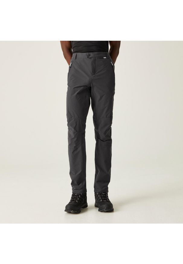 Regatta - Męskie spodnie turystyczne Highton szare. Kolor: szary. Materiał: elastan, poliamid