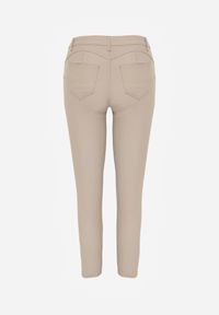 Born2be - Beżowe Spodnie Skinny z Ekoskóry o Fasonie Push Up Nanseni. Kolor: beżowy. Materiał: skóra #7