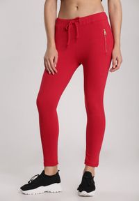 Renee - Czerwone Spodnie Aglaxera. Kolor: czerwony. Materiał: dresówka, dzianina. Długość: długie #1