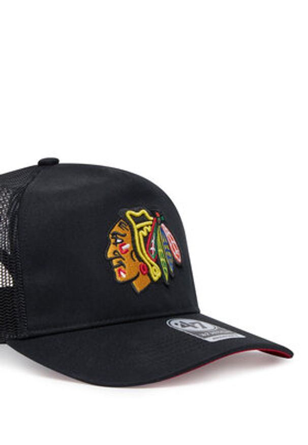 47 Brand Czapka z daszkiem NHL Chicago Blackhawks Mesh '47 HITCH H-MSHTC04GWP Czarny. Kolor: czarny. Materiał: bawełna, materiał