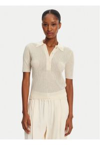 Marella Sweter Torbole 2513361145 Biały Slim Fit. Kolor: biały. Materiał: wiskoza