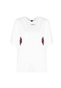 Pinko T-shirt "Toccante" | 101214 A0VI | Kobieta | Biały. Okazja: na co dzień. Kolor: biały. Materiał: bawełna. Wzór: kwiaty, jednolity. Styl: casual, elegancki