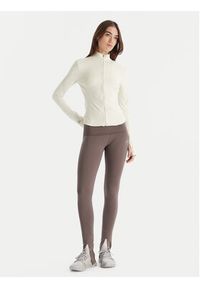 Adidas by Stella McCartney - adidas by Stella McCartney Koszulka techniczna Training Midlayer JM1397 Beżowy Slim Fit. Kolor: beżowy. Materiał: syntetyk #4