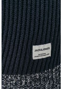 Jack & Jones Sweter męski kolor granatowy ciepły. Kolor: niebieski. Materiał: dzianina. Długość rękawa: długi rękaw. Długość: długie. Wzór: ze splotem #3