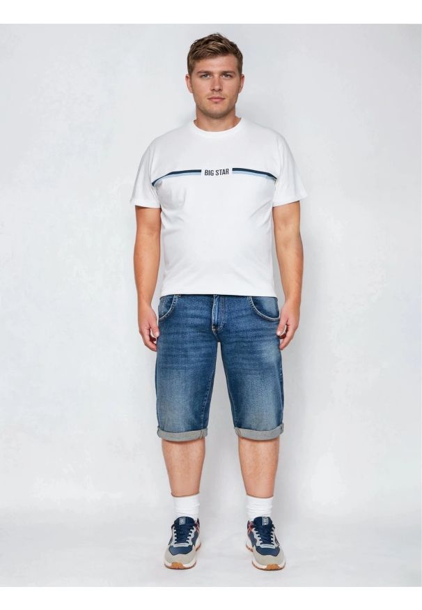 Big-Star - Szorty męskie jeansowe granatowe Conner 438. Kolor: niebieski. Materiał: jeans. Styl: vintage